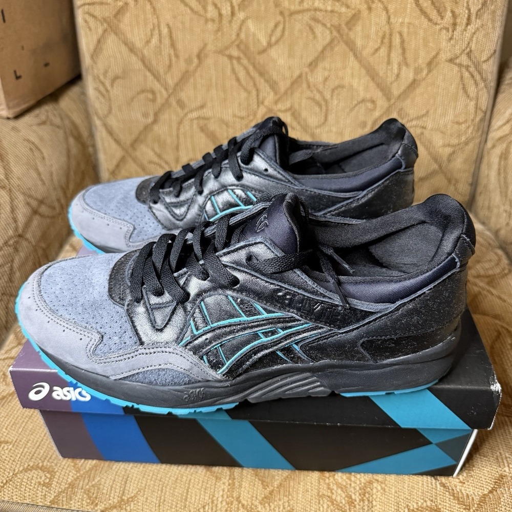 Size 10.5 - Kith x ASICS Gel Lyte 5 Leatherback Black/ Grey-Teal W/ Bag & Laces!